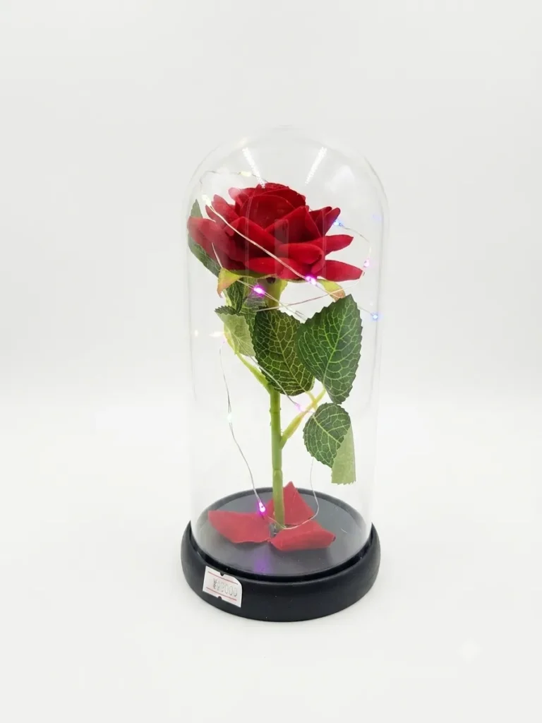 Rosa con luces y estuche