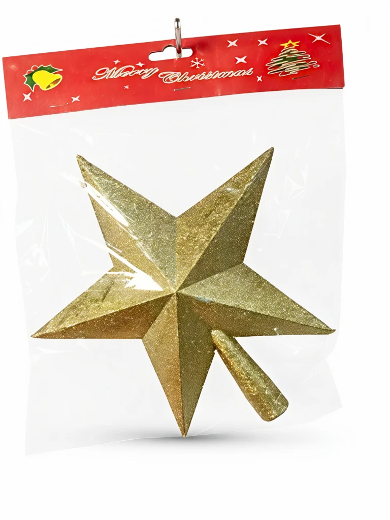 estrella de arbol metalizada dorada